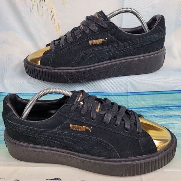 Puma Black and Gold Women's Sneakers - Picture 1 of 9
